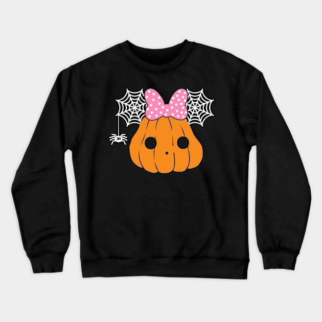 Cute Pumpkin Halloween Gift Crewneck Sweatshirt by kikiao